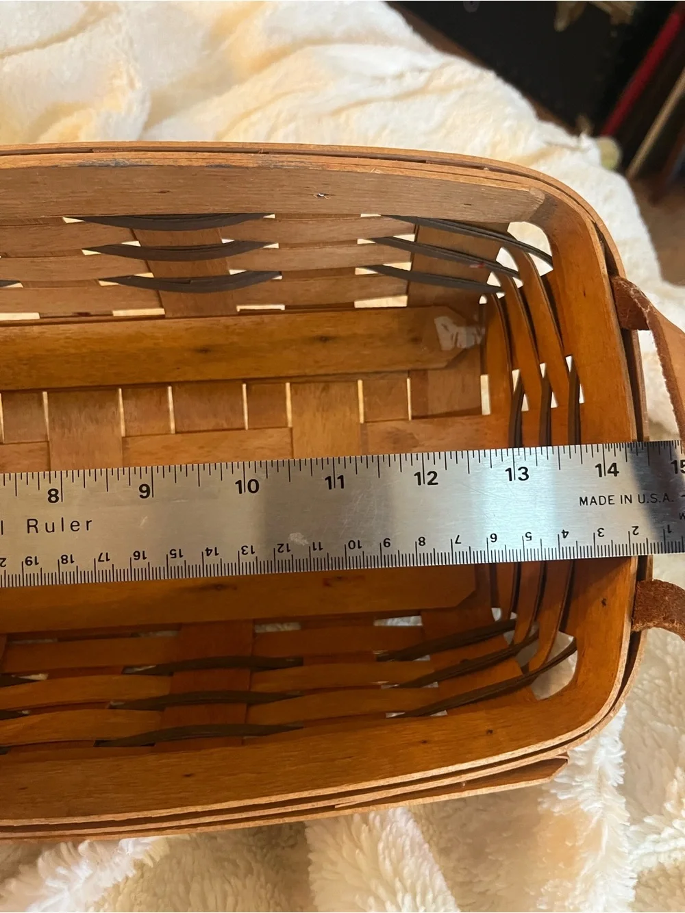 Longaberger bread basket with handles